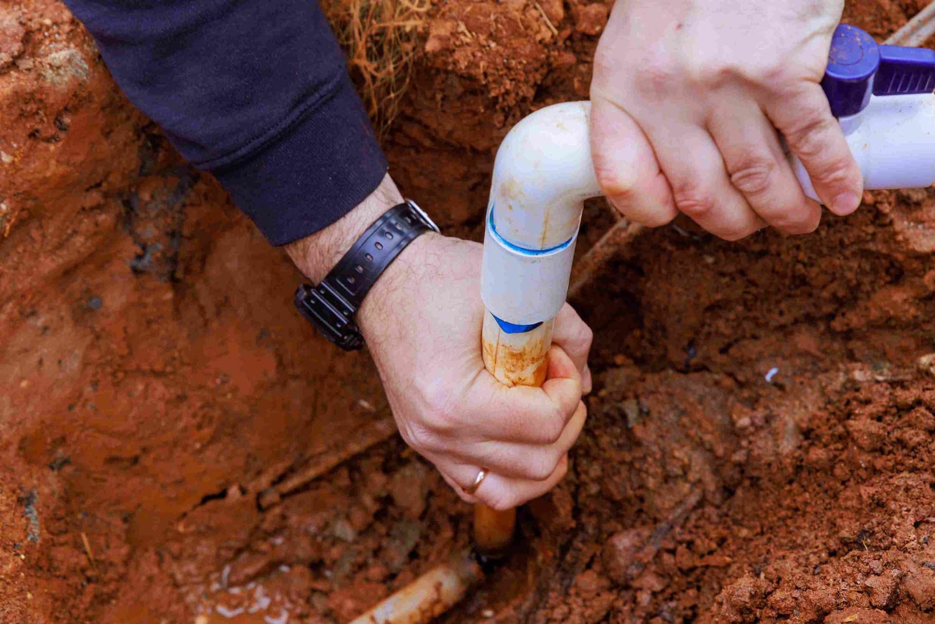 installing-a-glue-pvc-pipe-to-connect-house-to-wa